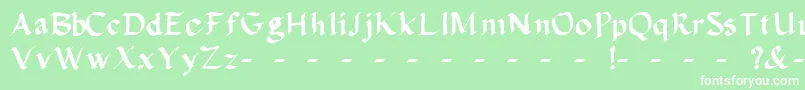 フォントCalligula – 緑の背景に白い文字
