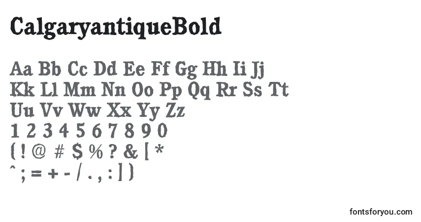 Czcionka CalgaryantiqueBold – alfabet, cyfry, specjalne znaki