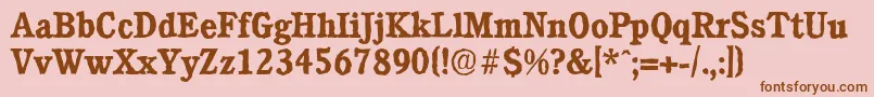 CalgaryantiqueBold-fontti – ruskeat fontit vaaleanpunaisella taustalla