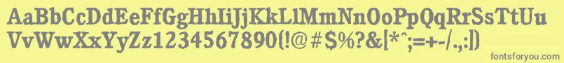 CalgaryantiqueBold-Schriftart – Graue Schriften auf gelbem Hintergrund