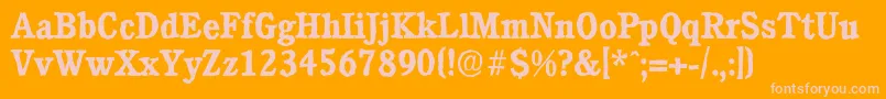CalgaryantiqueBold-Schriftart – Rosa Schriften auf orangefarbenem Hintergrund