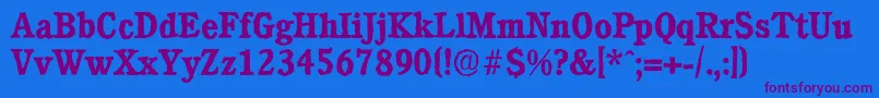 CalgaryantiqueBold-Schriftart – Violette Schriften auf blauem Hintergrund