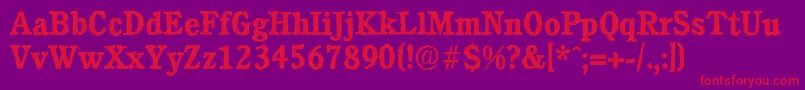 CalgaryantiqueBold-Schriftart – Rote Schriften auf violettem Hintergrund