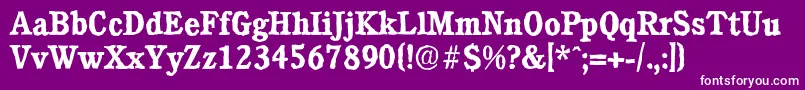 CalgaryantiqueBold-fontti – valkoiset fontit violetilla taustalla