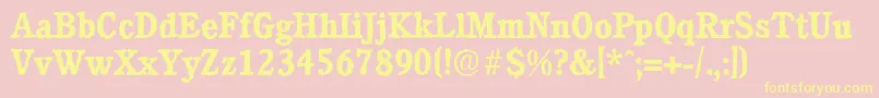 CalgaryantiqueBold-Schriftart – Gelbe Schriften auf rosa Hintergrund