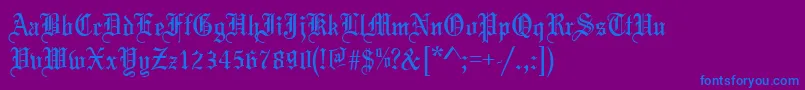 Marriage-Schriftart – Blaue Schriften auf violettem Hintergrund