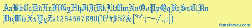 Marriage Font – Blue Fonts on Yellow Background