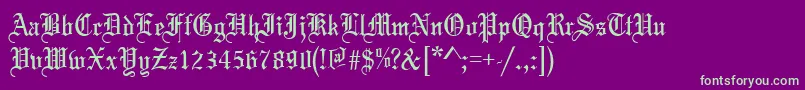 フォントMarriage – 紫の背景に緑のフォント