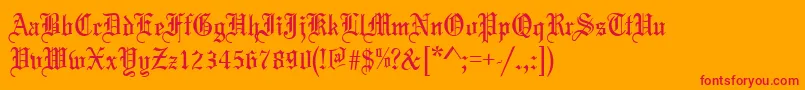 Marriage-Schriftart – Rote Schriften auf orangefarbenem Hintergrund