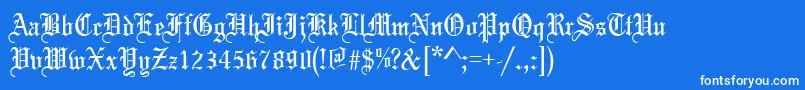 フォントMarriage – 青い背景に白い文字