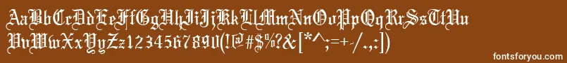 フォントMarriage – 茶色の背景に白い文字