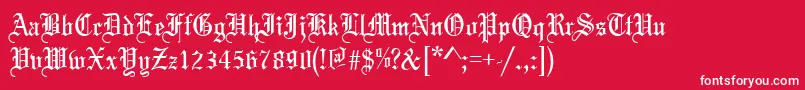 Marriage Font – White Fonts on Red Background