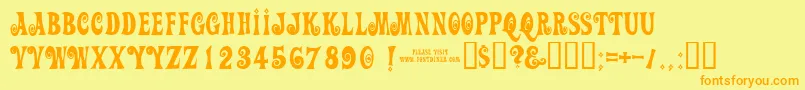 ActionIsJl Font – Orange Fonts on Yellow Background