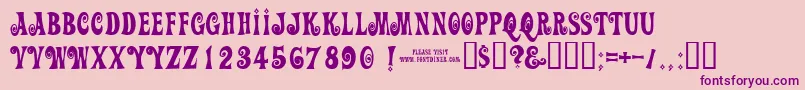 フォントActionIsJl – ピンクの背景に紫のフォント