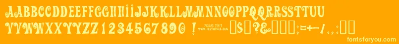 ActionIsJl-Schriftart – Gelbe Schriften auf orangefarbenem Hintergrund