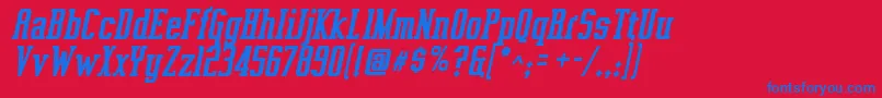 Vahikac Font – Blue Fonts on Red Background