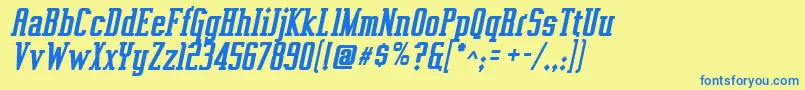 Vahikac Font – Blue Fonts on Yellow Background