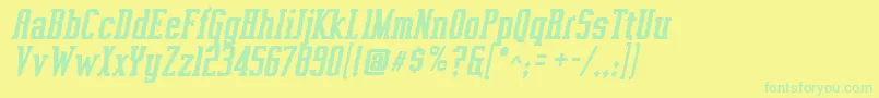 Vahikac-fontti – vihreät fontit keltaisella taustalla