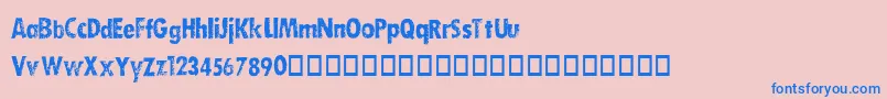 フォントDirty – ピンクの背景に青い文字