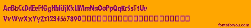 Dirty Font – Purple Fonts on Orange Background