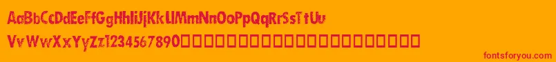 Dirty Font – Red Fonts on Orange Background