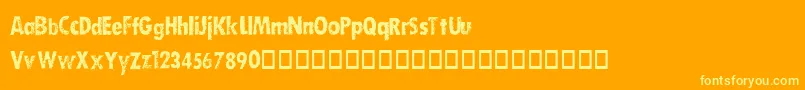 Dirty-Schriftart – Gelbe Schriften auf orangefarbenem Hintergrund