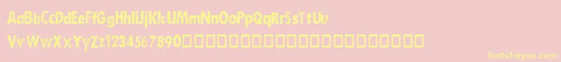 Dirty Font – Yellow Fonts on Pink Background
