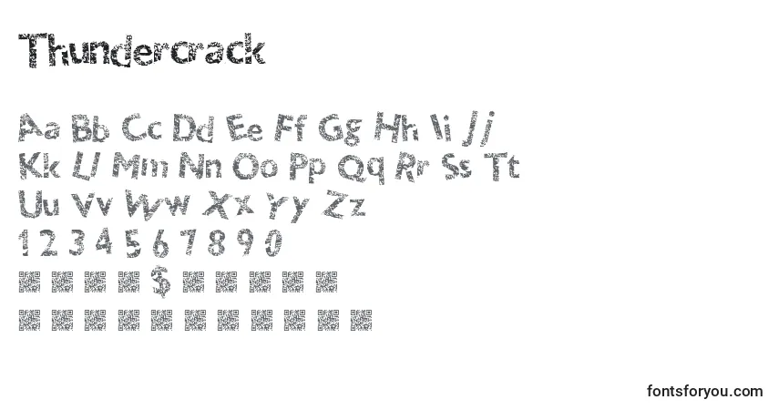 Schriftart Thundercrack – Alphabet, Zahlen, spezielle Symbole