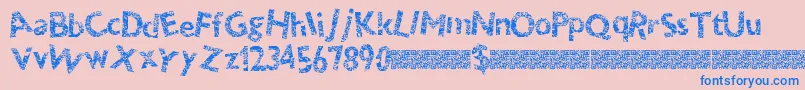 Thundercrack Font – Blue Fonts on Pink Background