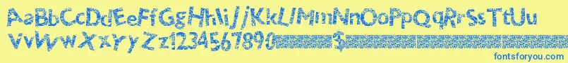 Thundercrack Font – Blue Fonts on Yellow Background