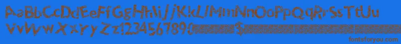 Thundercrack Font – Brown Fonts on Blue Background