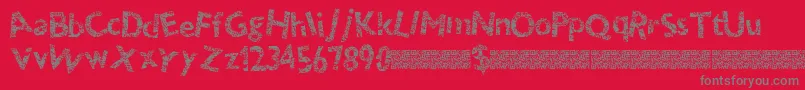 Thundercrack Font – Gray Fonts on Red Background