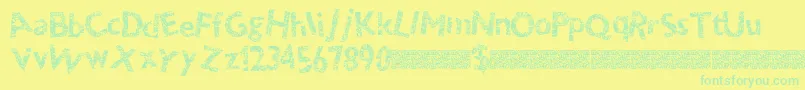 Thundercrack Font – Green Fonts on Yellow Background