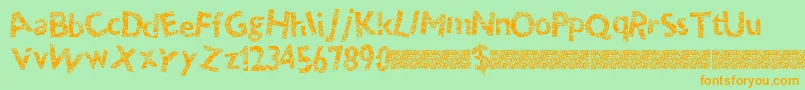 Thundercrack Font – Orange Fonts on Green Background