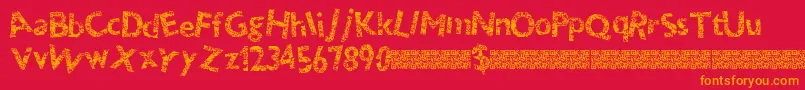 Thundercrack-Schriftart – Orangefarbene Schriften auf rotem Hintergrund