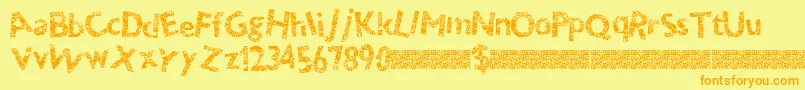 Thundercrack Font – Orange Fonts on Yellow Background