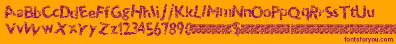 Thundercrack Font – Purple Fonts on Orange Background