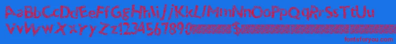 Thundercrack Font – Red Fonts on Blue Background