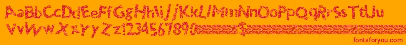 フォントThundercrack – オレンジの背景に赤い文字