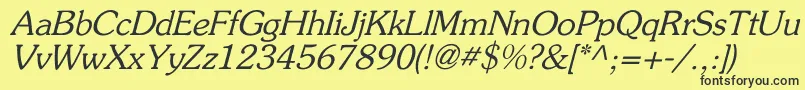 FlicknerItalic Font – Black Fonts on Yellow Background