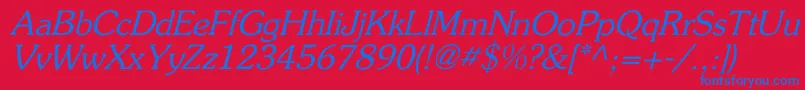 FlicknerItalic Font – Blue Fonts on Red Background