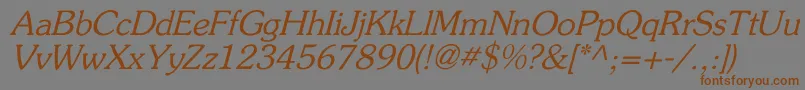 FlicknerItalic Font – Brown Fonts on Gray Background