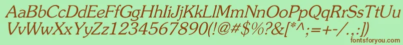 FlicknerItalic Font – Brown Fonts on Green Background