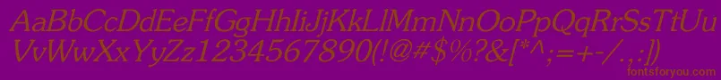 FlicknerItalic Font – Brown Fonts on Purple Background