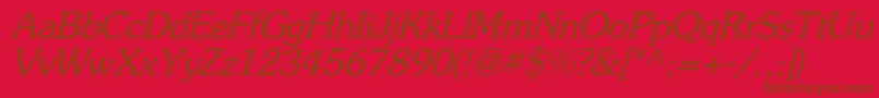 FlicknerItalic Font – Brown Fonts on Red Background