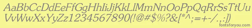 FlicknerItalic Font – Gray Fonts on Yellow Background