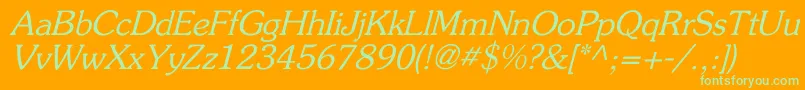 FlicknerItalic Font – Green Fonts on Orange Background