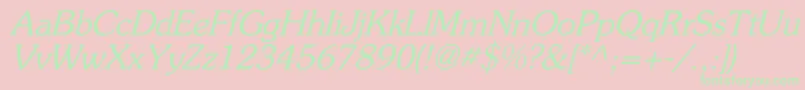 FlicknerItalic Font – Green Fonts on Pink Background