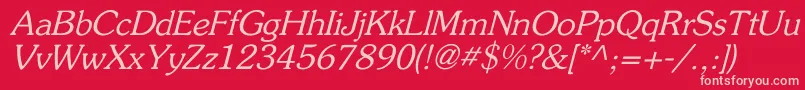 FlicknerItalic Font – Pink Fonts on Red Background