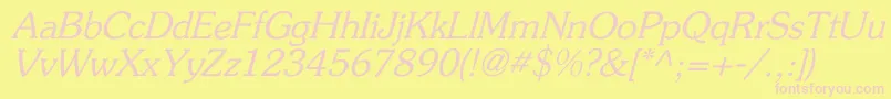 FlicknerItalic Font – Pink Fonts on Yellow Background